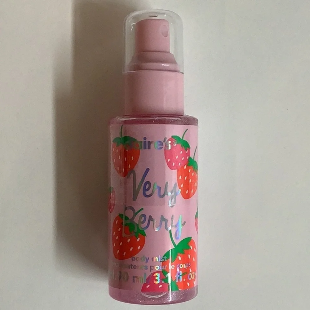 Claire's Sparkling Pink Gem Makeup Palette & Shimmer Very Berry Body Mist. New